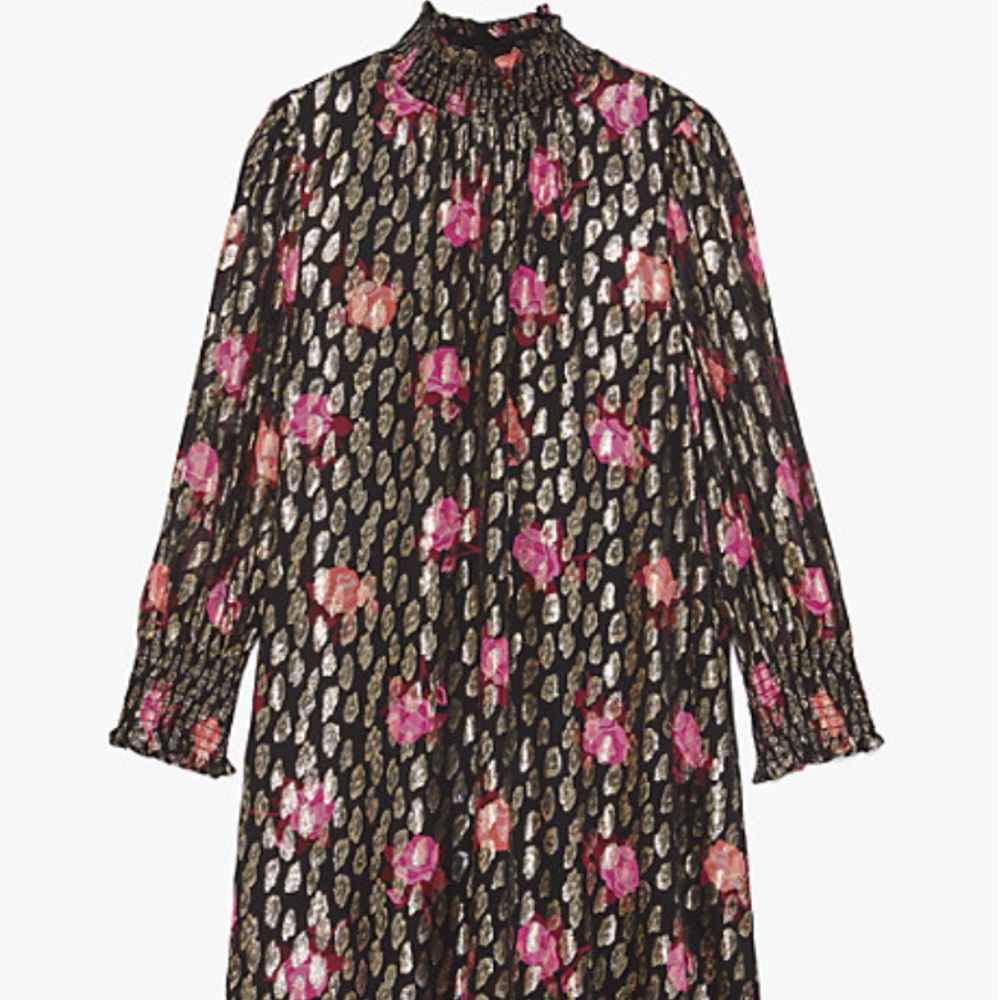 NWT - KSNY Rose Garden Smocked Shift Dress